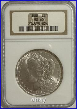 1888 Morgan Silver Dollar NGC MS 65 Bright & Frosty- Well Struck -Clean Fields