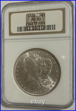 1888 Morgan Silver Dollar NGC MS 65 Bright & Frosty- Well Struck -Clean Fields