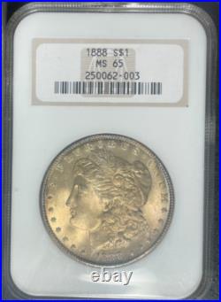 1888 Morgan Silver Dollarngc Ms 65 Beautiful Coin In Old Holder Ref#62-003