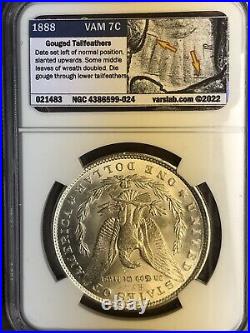 1888 NGC MS63 VAM 7C Gouged Tailfeathers Hot 50 Morgan Silver Dollar Coin