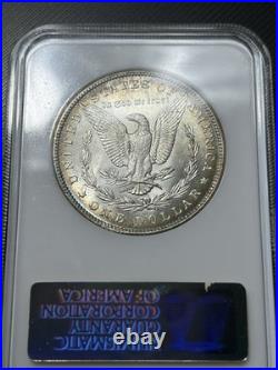 1888-O Morgan Dollar NGC MS63 CAC Rainbow Crescent Toned -soapbox