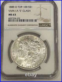 1888 O Morgan Silver Dollar NGC MS63 Top 100 VAM-1A E Clash