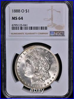 1888-O Morgan Silver Dollar NGC MS64 Blast White Superb Eye Appeal