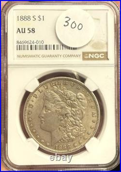 1888-S Morgan Silver Dollar NGC AU58 Better Date