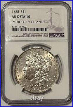 1888 s $1 Morgan Silver Dollar NGC AU Details