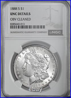 1888-s $1 Morgan Silver Dollar Ngc Unc Details Obverse Cleaned #8385640-013 1888-s $1 Morgan Silver Dollar Ngc Unc Details Obverse Cleaned #8385640-013