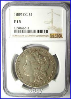 1889-CC Morgan Silver Dollar $1 Carson City Coin NGC F15 Rare Date