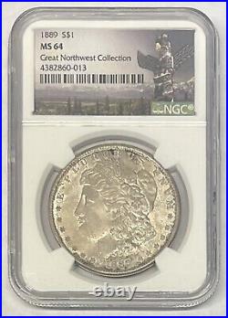 1889 Great Northwest Collection Silver Morgan Dollar NGC MS 64