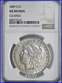 1889-s $1 Morgan Silver Dollar Ngc Au Details Cleaned #6805778-012