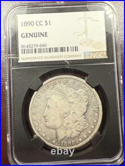 1890-CC MORGAN SILVER DOLLAR NGC GENUINE Black Core