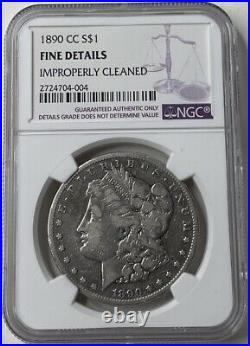 1890-CC Morgan Silver Dollar Carson City Mintage NGC Fine Details