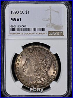 1890-CC Morgan Silver Dollar NGC MS61 Strong Strike