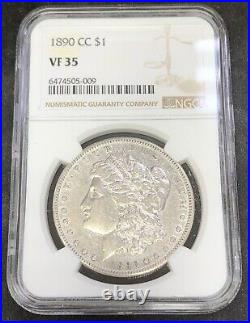 1890 CC Morgan Silver Dollar NGC VF35 Carson City