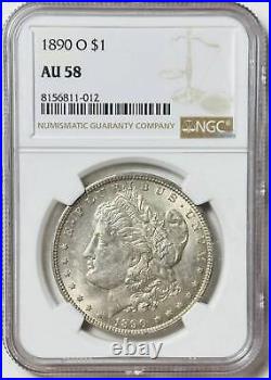 1890 O Morgan Silver Dollar NGC AU-58