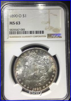 1890 O Morgan Silver Dollar NGC MS-63 Edge Toning Rarer Date