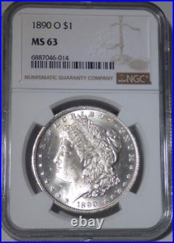 1890-O Morgan Silver Dollar NGC graded MS 63