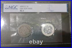 1890 O Morgan Silver Dollar Soft Pack NGC Graded AG 3