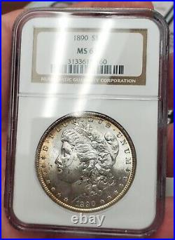 1890 P Morgan Dollar Us Silver Coin Gem Bu NGC Certified Ms63