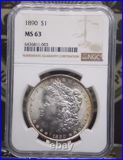 1890 P Morgan SILVER Dollar $1 NGC MS63 #003 BU Unc Uncirculated ECC&C, Inc