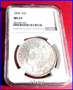 1890 S Morgan Silver Dollar NGC MS63