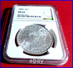 1890 S Morgan Silver Dollar NGC MS63