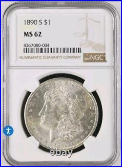 1890-S Morgan dollar (#20571) NGC MS62 Flashy white