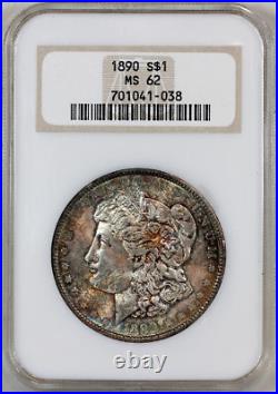 1890-p Ms62 Ngc Morgan Silver Dollar Pq! Old Fatty Holder