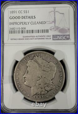 1891 CC Morgan Silver Dollar NGC Good Details