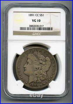 1891 CC Morgan Silver Dollar NGC VG 10