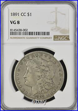 1891 CC Morgan Silver Dollar NGC VG8 DL7