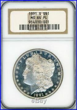 1891-S Morgan Dollar, MS 64 PL NGC