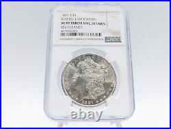 1891-S NGC Unc Details Morgan Silver Dollar Rev Lamination Error