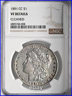 1891-cc $1 Morgan Silver Dollar Ngc Vf Details Cleaned 6805744-008 Carson City