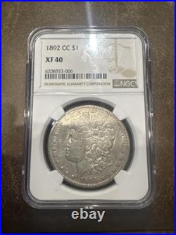 1892 CC Morgan Silver Dollar NGC XF40 KEY DATE