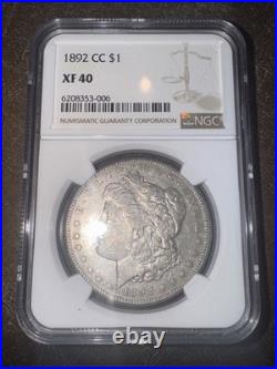 1892 CC Morgan Silver Dollar NGC XF40 KEY DATE
