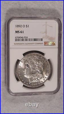 1892 O Ngc Ms61 Morgan Silver Dollar Uncirculated $1 Coin