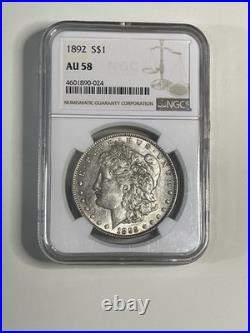 1892 P Morgan Silver Dollar NGC AU58 81079