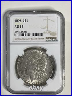 1892 P Morgan Silver Dollar NGC AU58 81079