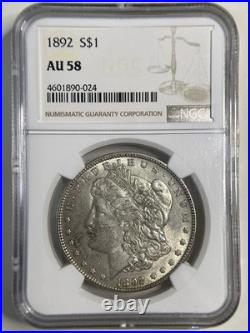 1892 P Morgan Silver Dollar NGC AU58 81079