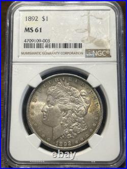 1892 P Morgan Silver Dollar NGC MS61 Better Date Coin