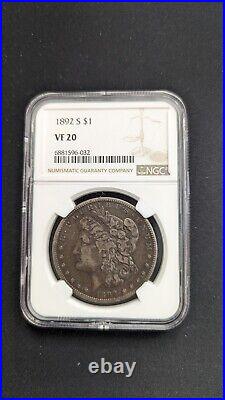 1892 S Morgan Silver $1 Dollar Coin NGC VF 20