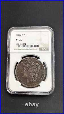 1892 S Morgan Silver $1 Dollar Coin NGC VF 20