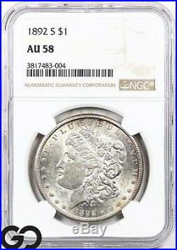 1892-S Morgan Silver Dollar Silver Coin NGC AU 58 Lots Of Mint Luster