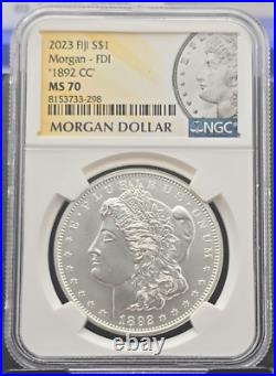 1892-cc Ngc Ms-70! 2023 Fiji Morgan Dollar