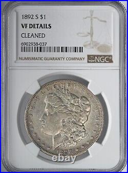 1892-s $1 Morgan Silver Dollar Ngc Vf Details Cleaned #6902938-037