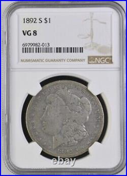 1892-s Morgan Silver Dollar Ngc Vg 8