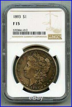 1893 Morgan Silver Dollar NGC F 15