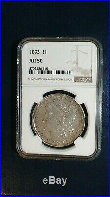 1893 P Morgan Silver Dollar NGC AU50 BETTER DATE $1 Coin PRICED TO SELL