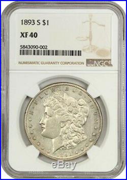 1893-S $1 NGC XF40 Key Date Morgan Rarity Morgan Silver Dollar