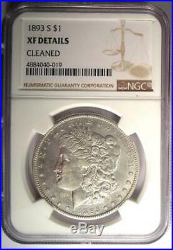 1893-S Morgan Silver Dollar $1 NGC XF Details (EF) Rare Coin Looks AU